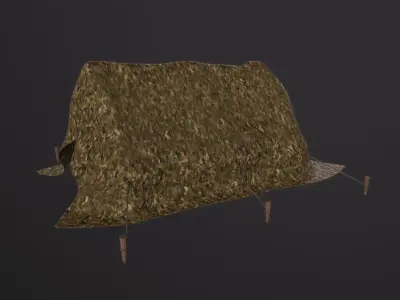 Camp Tent Military 3D Model Low-poly 3D model