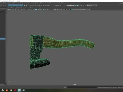 The axe is low - poly Low-poly 3D model
