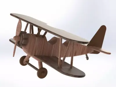 AIRPLANE TOY BIPLANE 3D print model