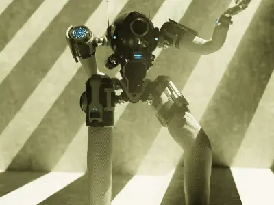 Combat Robot Unit influenced by GBaroni art Free 3D model