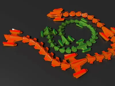 Articulated Spaceship 3D print model