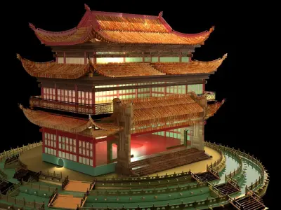 Chinese ancient  house  3D model purchase