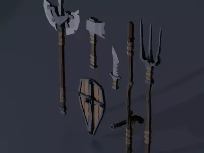 LOW POLY Medieval Weapons Pack 3D model
