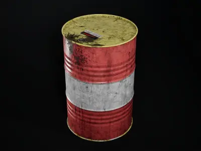 Metal Barrel Low-poly 3D model get