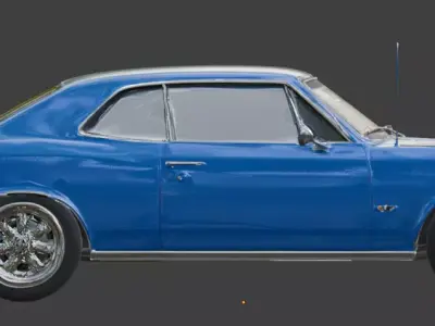 Classic American 1970s Muscle Coupe 3D Model Low-poly 3D model purchase