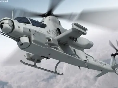  Bell AH-1Z Attack Helicopter Rigged 