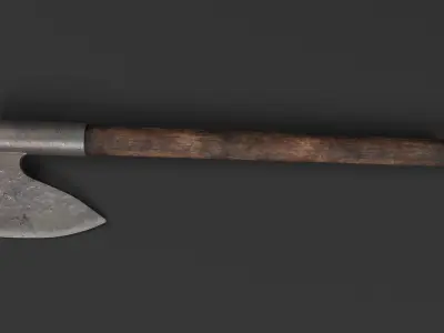 Medieval One-Handed Axe  Game-Ready PBR Weapon Low-poly 3D model