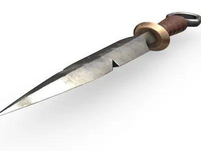 Medieval Dagger Authentic 3D Model for Historical Visualizations 3D model