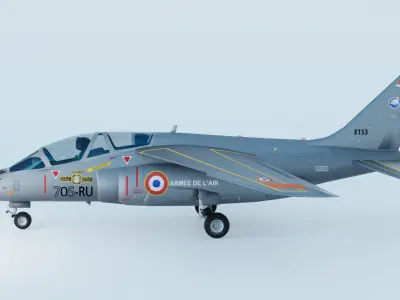 Dassault Alpha Jet E153705-RU - French Air Force Low-poly 3D model