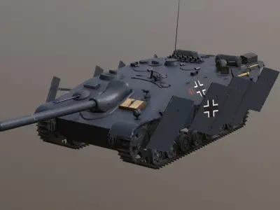 Schnell Jagdpanzer Aureole - Grau with Armor 3D model