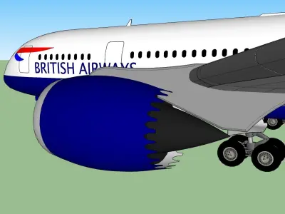 Boeing 787 Dreamliner - British Airways Low-poly 3D model