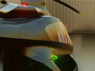 Hill HX50 Concept helicopter Low-poly 3D model
