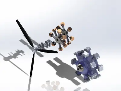Radial Engine 3D model get