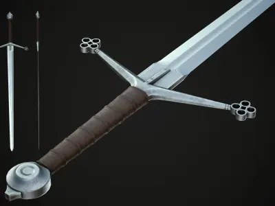 Claymore Sword Low-poly 3D model