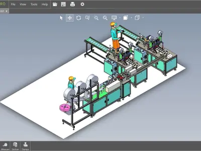 fully automatic -face mask machine 4 3D model