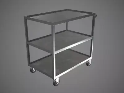 Trolley Stainless Steel PBR Game Ready  Low-poly 3D model
