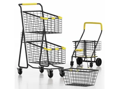 SHOP CART SET 3D model