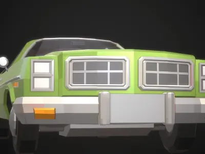 Low-Poly Retro City Car 03 Free low-poly 3D model