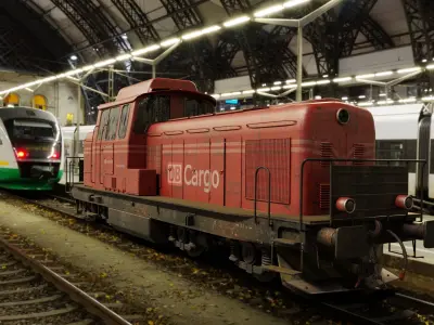 Railway Locomotive Low-poly 3D model