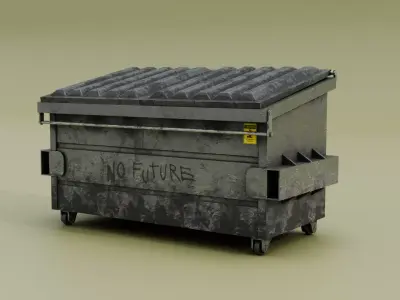 Garbage Box Low-poly 3D model