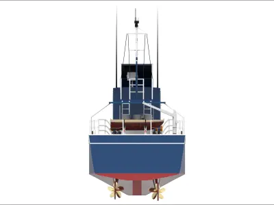 Fast Patrol Boat  Low-poly 3D model