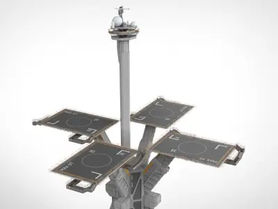 sci-fi landing platform 3 3D model
