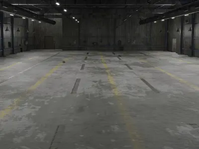 Old Dirty Garage with Interior All PBR Unity UE Textures Low-poly 3D model