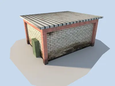 low poly town building Low-poly 3D model