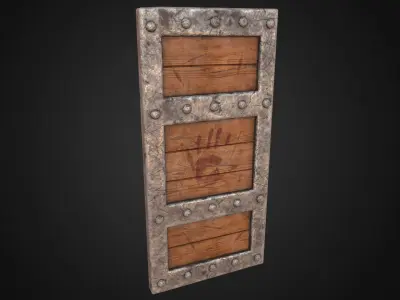 Medieval Shield Low-poly 3D model 14