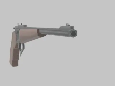 Thompson Center Contender Low Poly Retro Style Low-poly 3D model