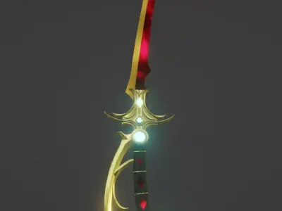 Fantasy Sword Low-poly 3D model 16