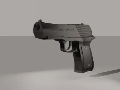 Pistol gun Low-poly 3D model