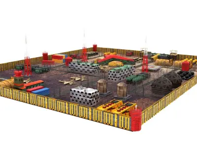 Military Base Low-poly 3D model buy