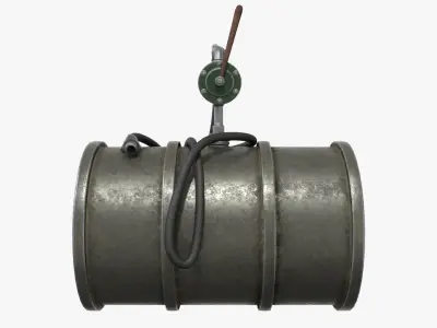 Oil Drum Fuel Stowed Low-poly 3D model