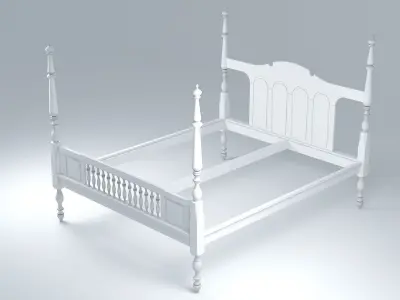 VINTAGE COLONIAL BED 3D model