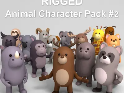 Rigged Animal Character Pack 2 3D model purchase