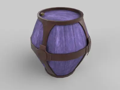  Stylized barrel Low-poly 3D model
