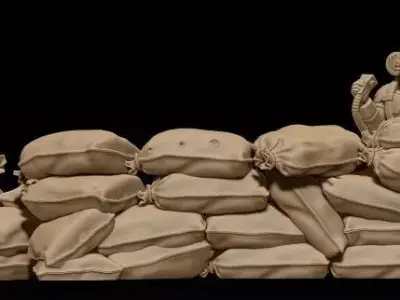 Sand bags wall 3D print model