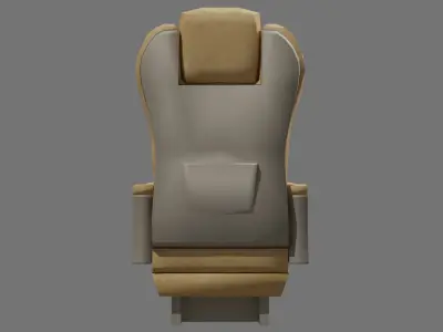 airplane seat Low-poly 3D model
