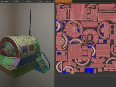 Futuristic Drivers Cap Module Basic Version Low-poly 3D model