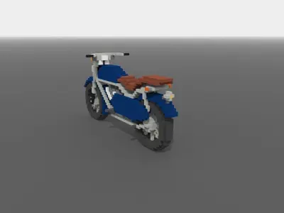 Motorcycle Voxel Low-poly 3D model