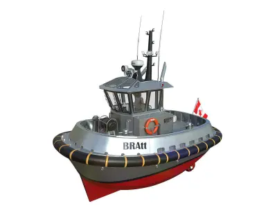 Ultra compact  tugboat  3D model