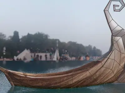 vikings boat Low-poly 3D model