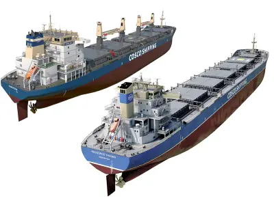 Pack Bulk carrier ships 3D model
