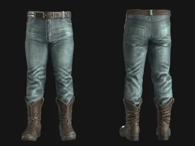 Jeans and Boots Outfit 3D model