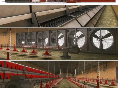 Chicken Egg Product Farm Barn 3D model