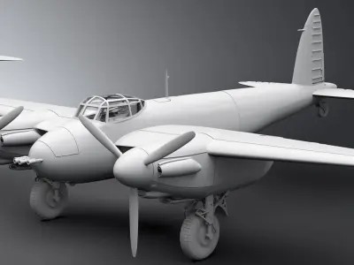 De Havilland Mosquito late scale model 3D print model
