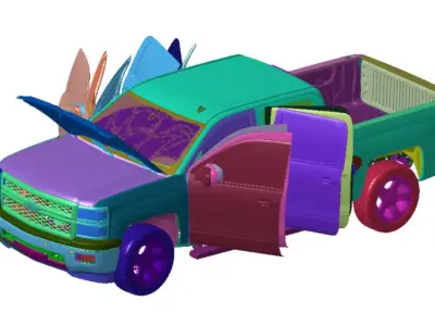 Chevrolet Silverado 1500  2014 Pickup Vehicle 3d scan data 3D model
