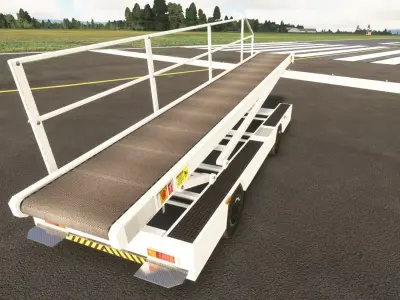 Aircraft Baggage Belt Loader Low-poly 3D model
