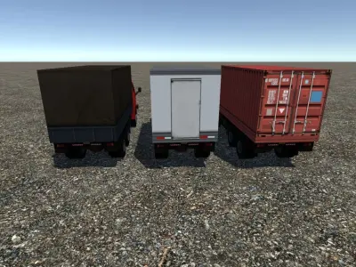 Industrial Small Truck Pack - VII Low-poly 3D model